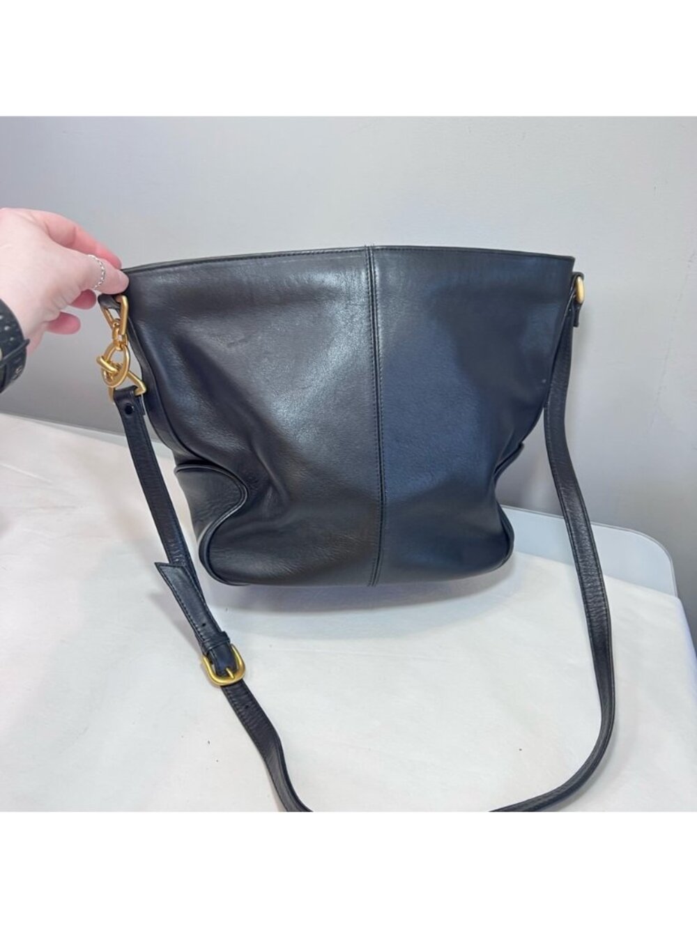 Giani Bernini black genuine leather hobo bag purse